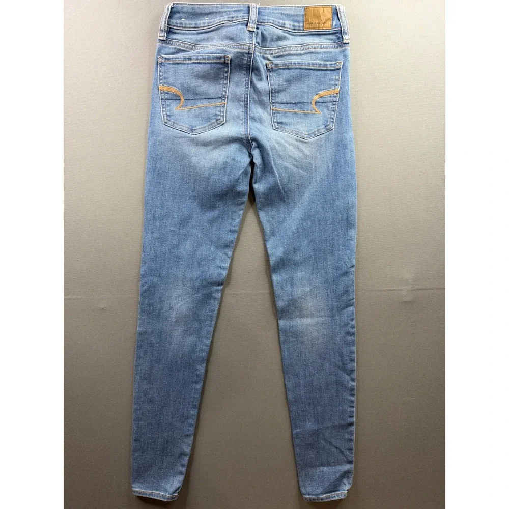 American Eagle Skinny Jeans‎ Womens Blue Light Wash Stretch 25x31